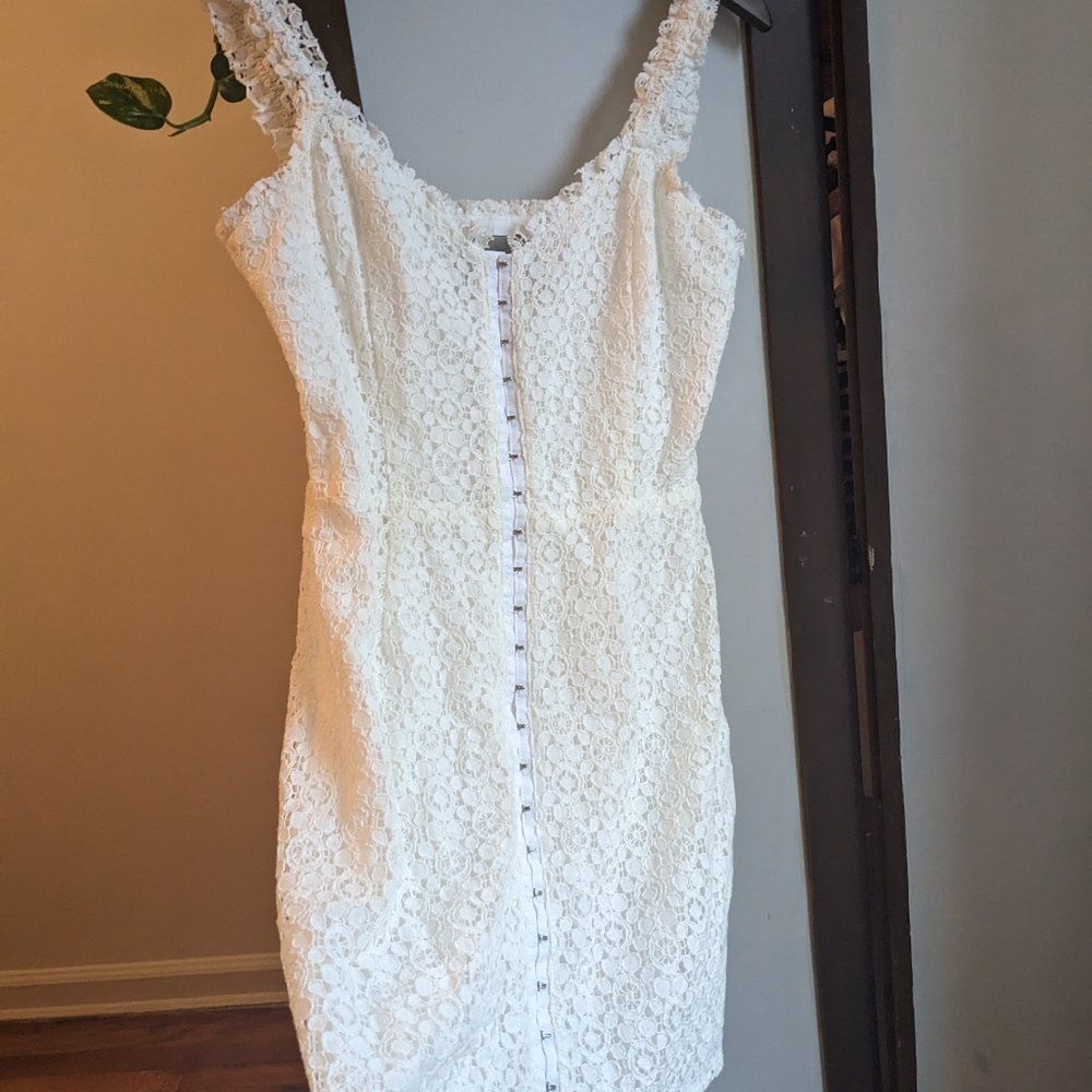 🌹 REFORMATION- NEW White Cotton Lace Broderie DRESS